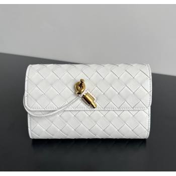 Bottega Veneta Andiamo Large Wallet in Intrecciato Leather White 2024 741504 (WT-241217002)