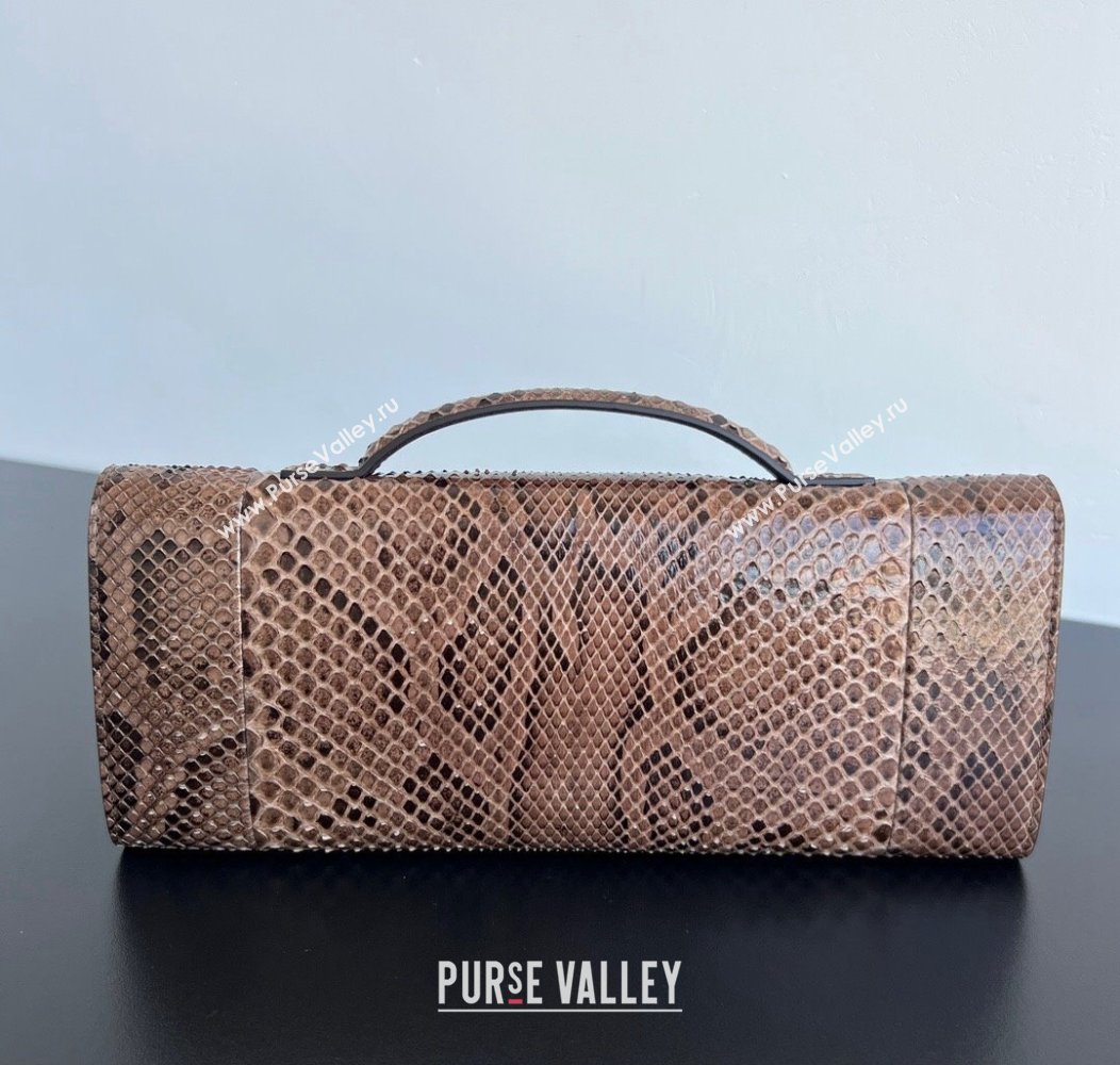 Bottega Veneta Andiamo Clutch Bag in python leather Fondant Brown 2024 794945 (WT-241217016)