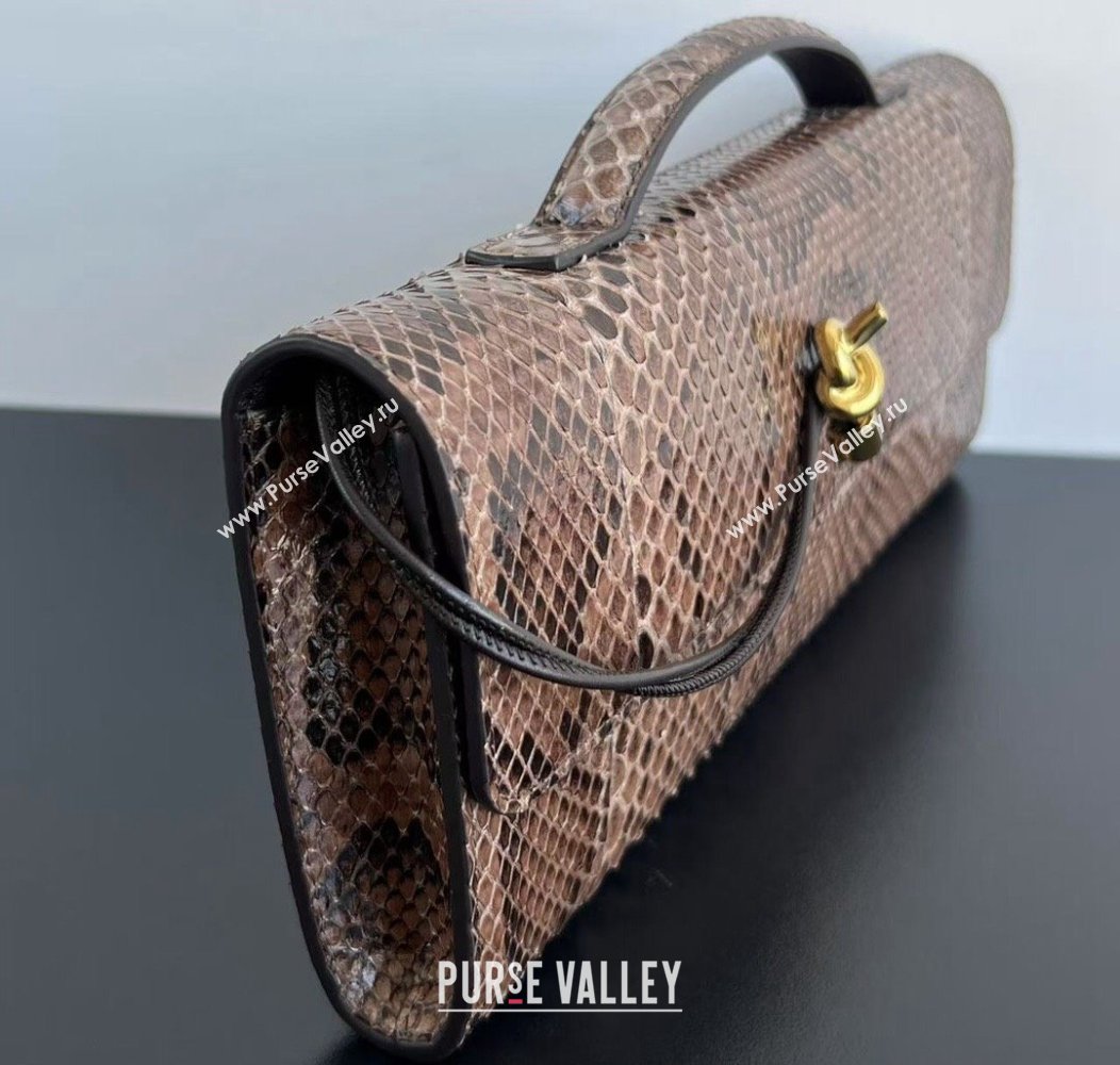 Bottega Veneta Andiamo Clutch Bag in python leather Fondant Brown 2024 794945 (WT-241217016)