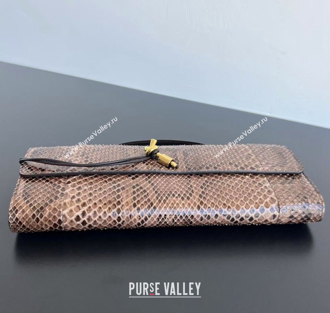 Bottega Veneta Andiamo Clutch Bag in python leather Fondant Brown 2024 794945 (WT-241217016)