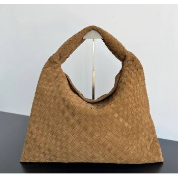 Bottega Veneta Large Hop Hobo Bag Intrecciato Suede Light Brown 2024 763970 (WT-241217020)