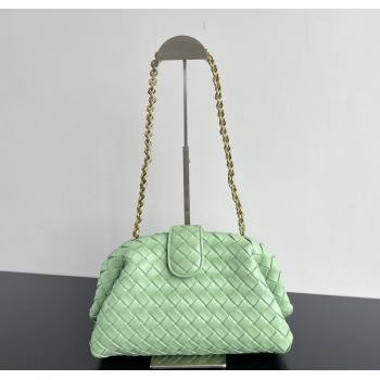 Bottega Veneta Lauren 1980 Clutch bag With Chain in Intrecciato Leather Light Green 2024 785807 (WT-241217026)