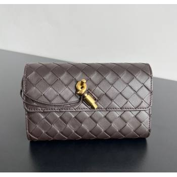 Bottega Veneta Andiamo Large Wallet in Intrecciato Leather Fondant Brown 2024 741504 (WT-241217005)