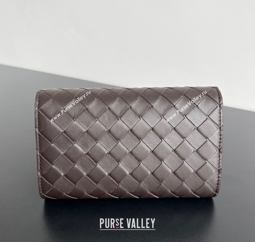 Bottega Veneta Andiamo Large Wallet in Intrecciato Leather Fondant Brown 2024 741504 (WT-241217005)