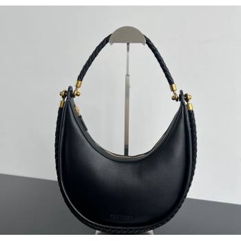 Bottega Veneta Hula Hoop Hobo Bag in Smooth Leather 794902 Black 2024 (WT-241217036)