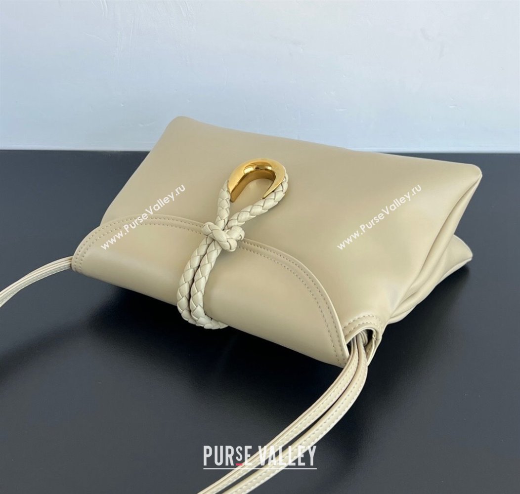 Bottega Veneta Small Liberta Cross-body bag in Smooth Calfskin Light Beige 2024 806030 (WT-241217039)