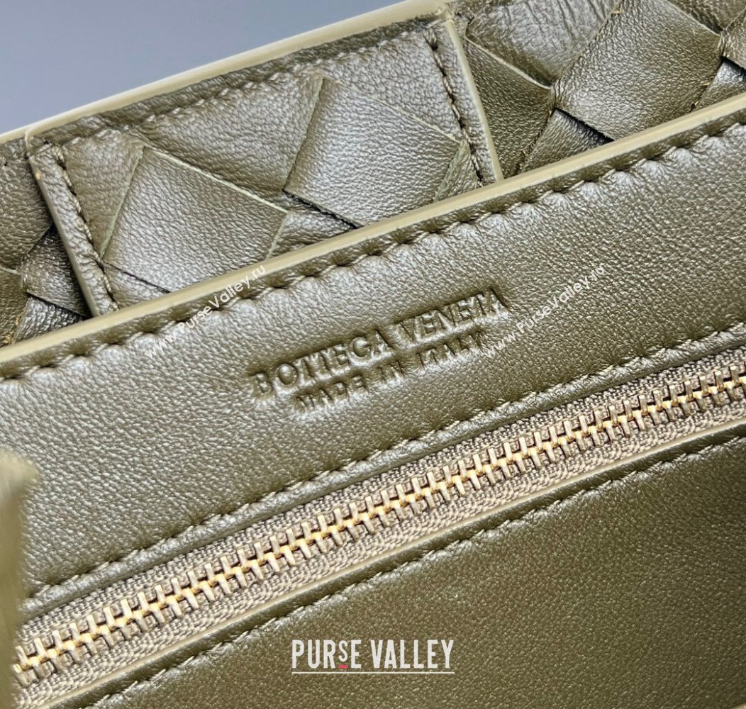 Bottega Veneta Small Andiamo Top Handle Bag in Intrecciate Suede Lemon Green 2024 743568 (WT-241217045)