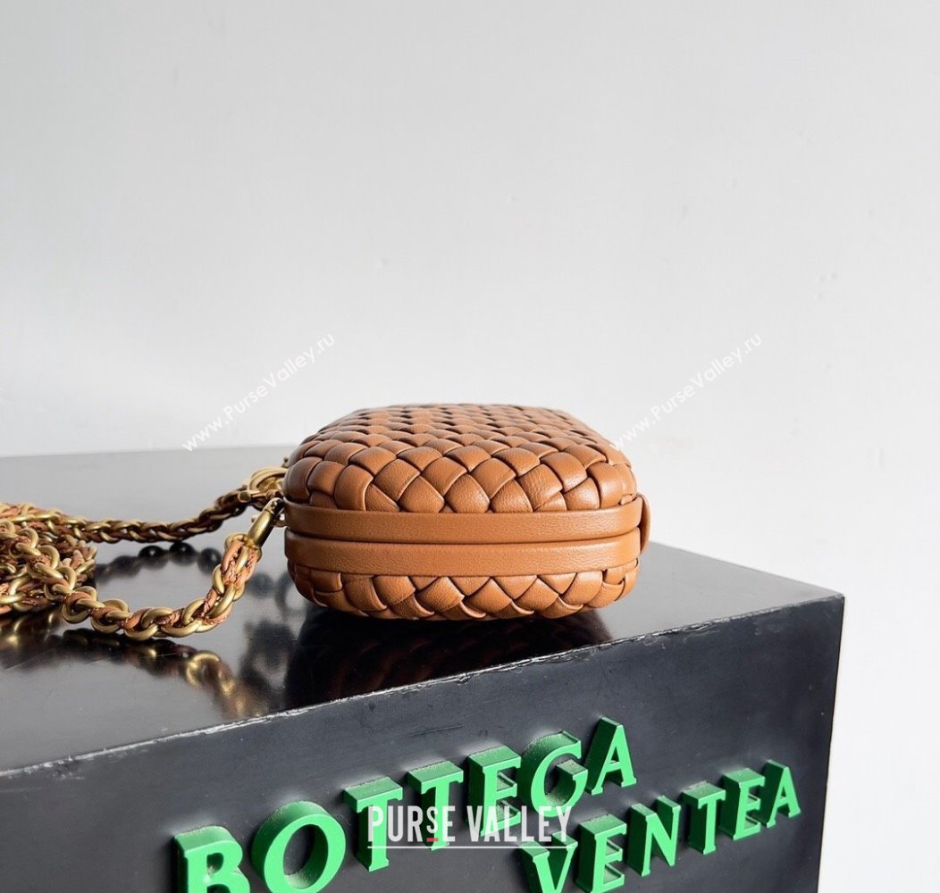 Bottega Veneta Knot With Chain Mini Bag Light Brown 2024 776662 (YX-241217047)