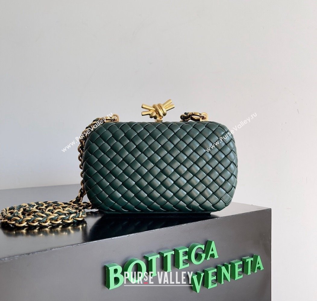 Bottega Veneta Knot With Chain Mini Bag Green 2024 776662 (YX-241217048)