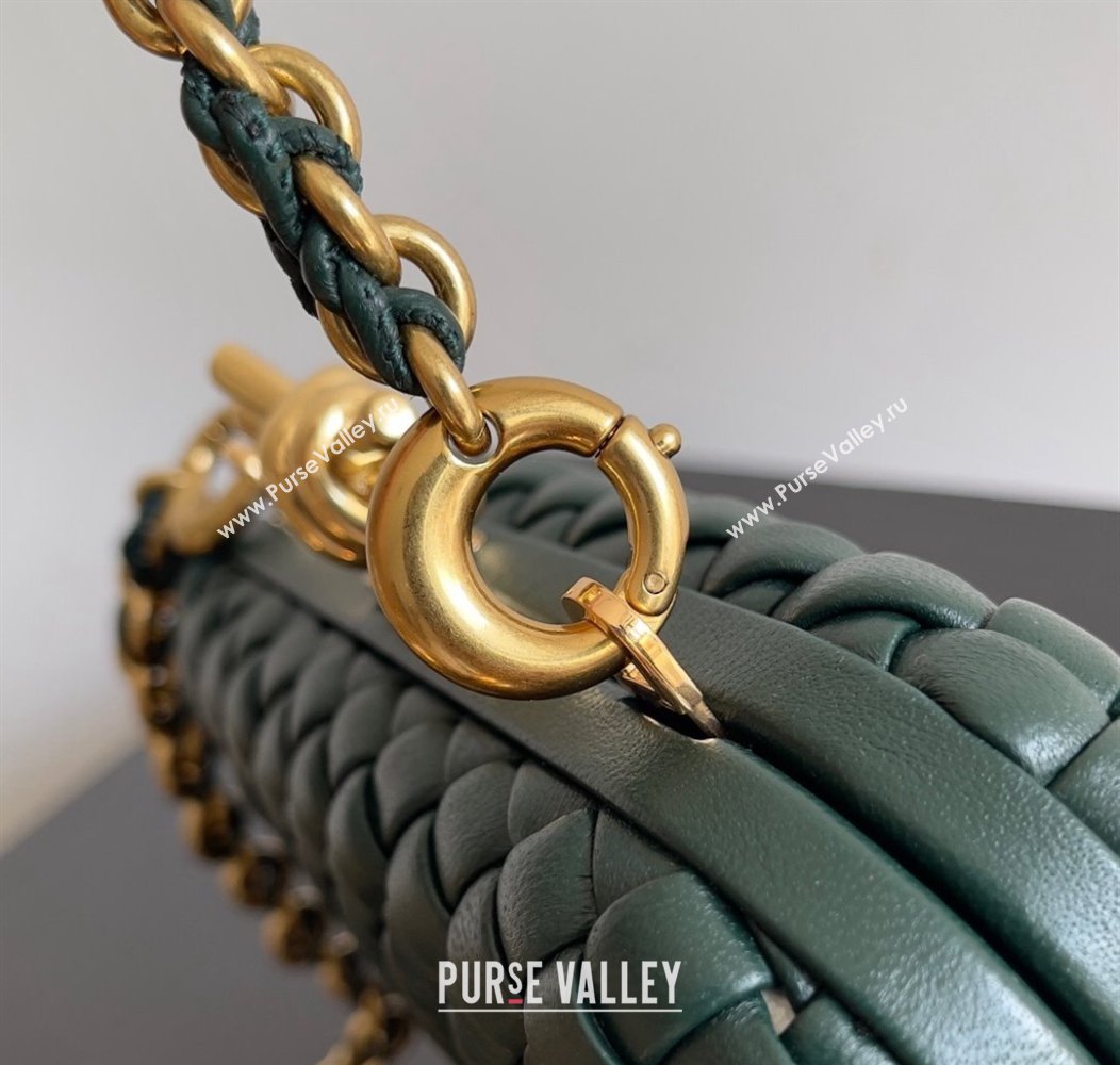 Bottega Veneta Knot With Chain Mini Bag Green 2024 776662 (YX-241217048)