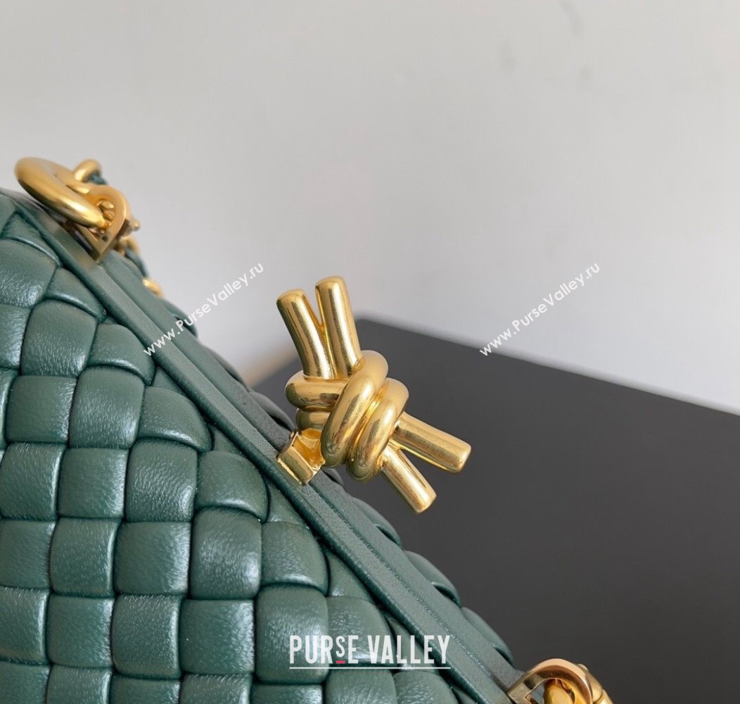 Bottega Veneta Knot With Chain Mini Bag Green 2024 776662 (YX-241217048)