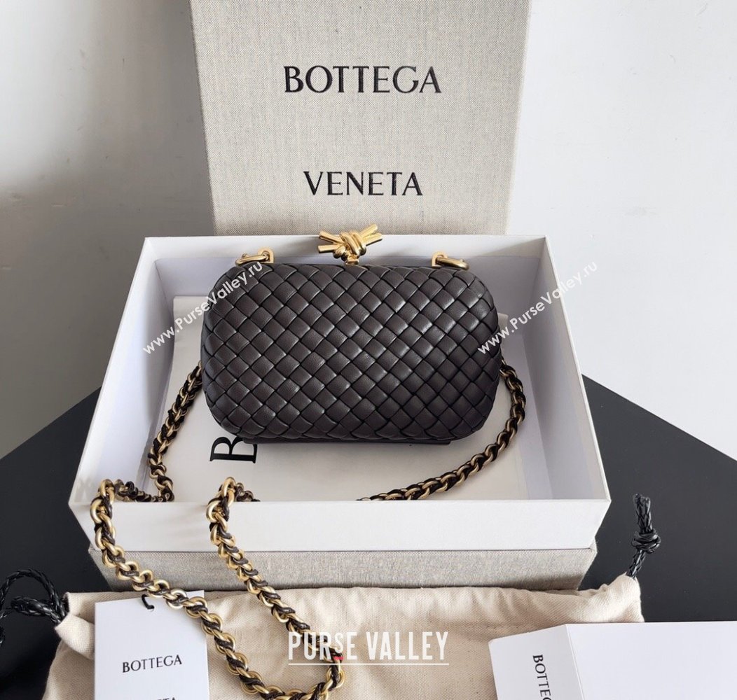 Bottega Veneta Knot With Chain Mini Bag Fondant Brown 2024 776662 (YX-241217049)