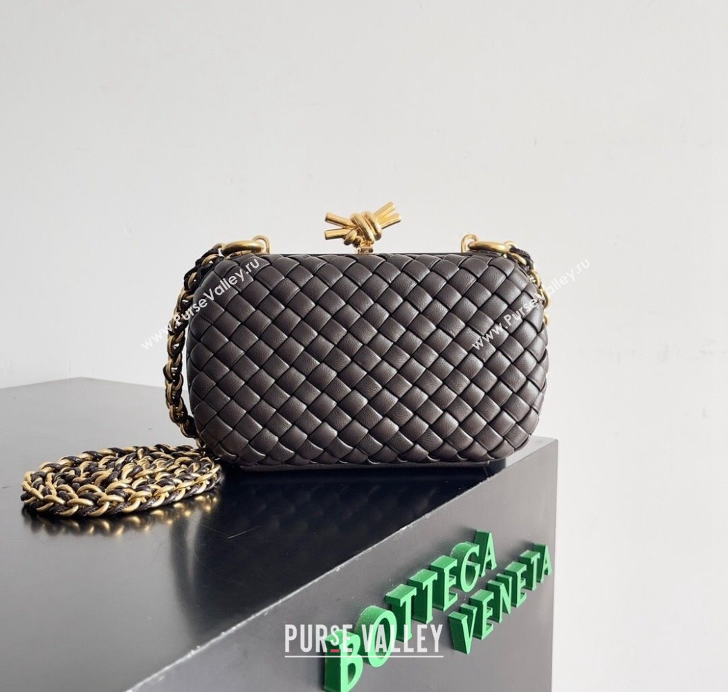 Bottega Veneta Knot With Chain Mini Bag Fondant Brown 2024 776662 (YX-241217049)