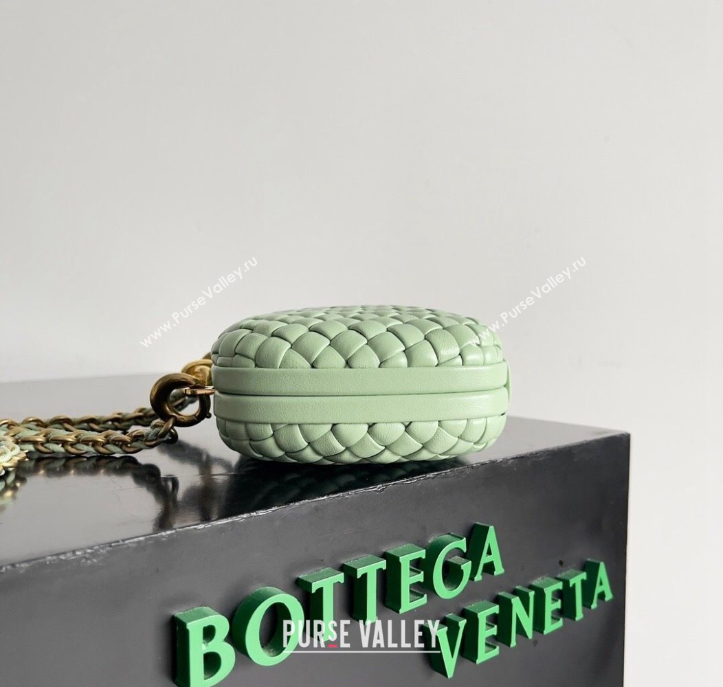 Bottega Veneta Knot With Chain Mini Bag Light Green 2024 776662 (YX-241217050)