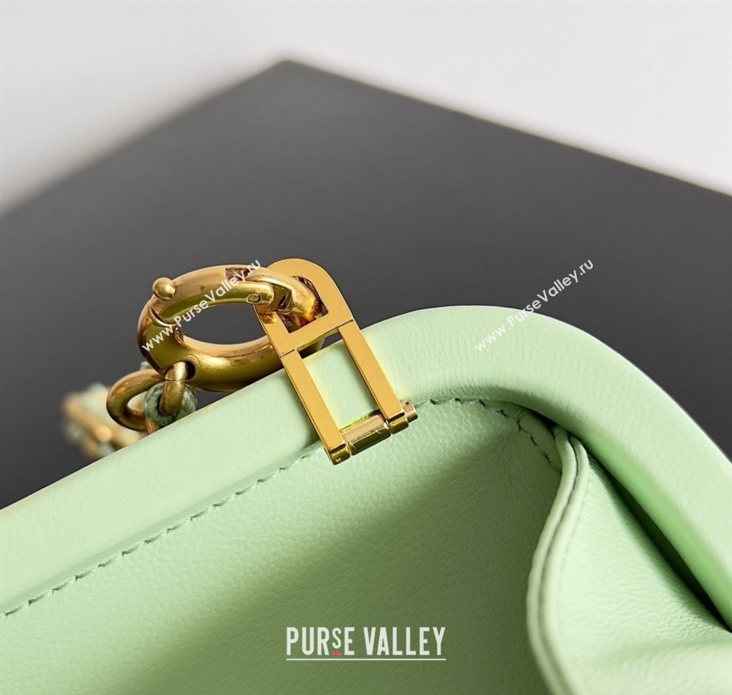 Bottega Veneta Knot With Chain Mini Bag Light Green 2024 776662 (YX-241217050)