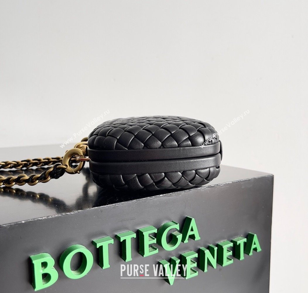 Bottega Veneta Knot With Chain Mini Bag Black 2024 776662 (YX-241217052)