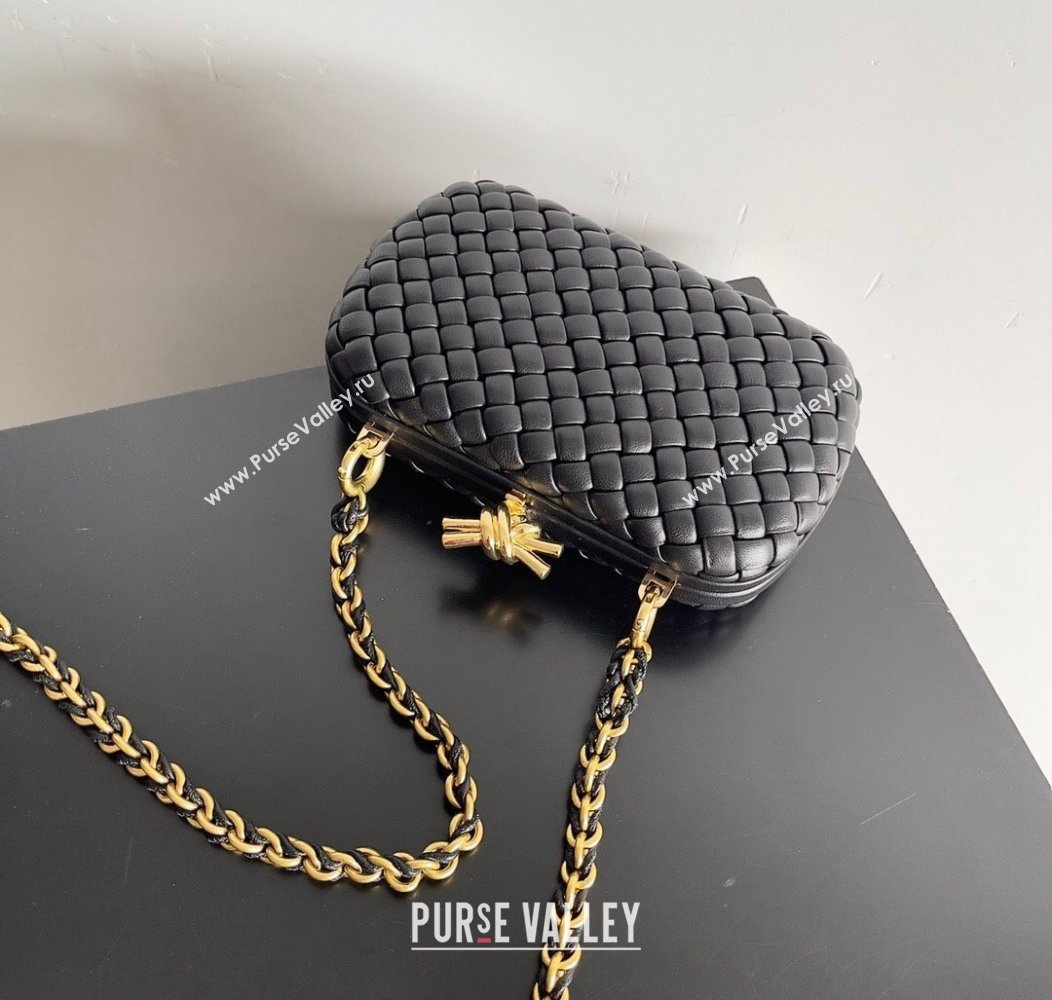 Bottega Veneta Knot With Chain Mini Bag Black 2024 776662 (YX-241217052)