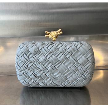 Bottega Veneta Knot Minaudiere Clutch in Foulard Intreccio Leather 717622 Light Grey 2024 (WT-241217074)