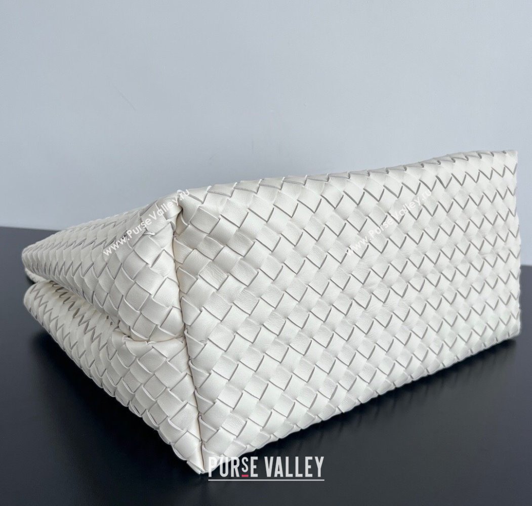Bottega Veneta Large Andiamo Top Handle Bag in Intrecciato Leather 743575 Sea Salt White 2025 (WT-250205019)