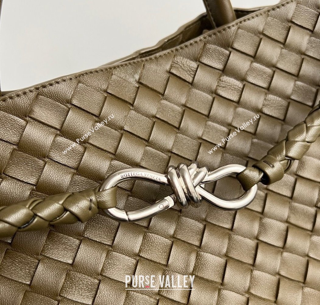 Bottega Veneta Large Andiamo Top Handle Bag in Intrecciato Leather 743575 Clay Brown 2025 (WT-250205020)