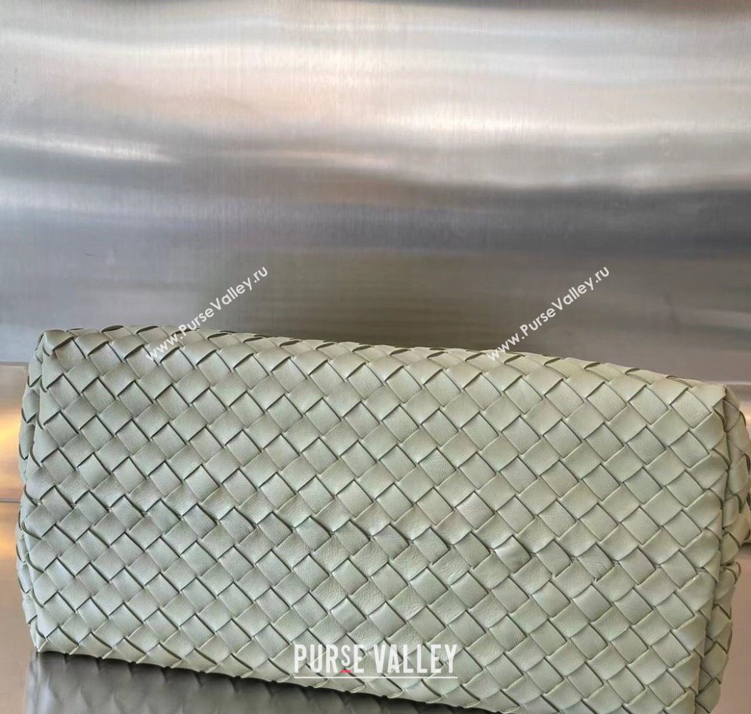 Bottega Veneta Large Andiamo Top Handle Bag in Intrecciato Leather 743575 Travertine Green 2025 (WT-250205022)