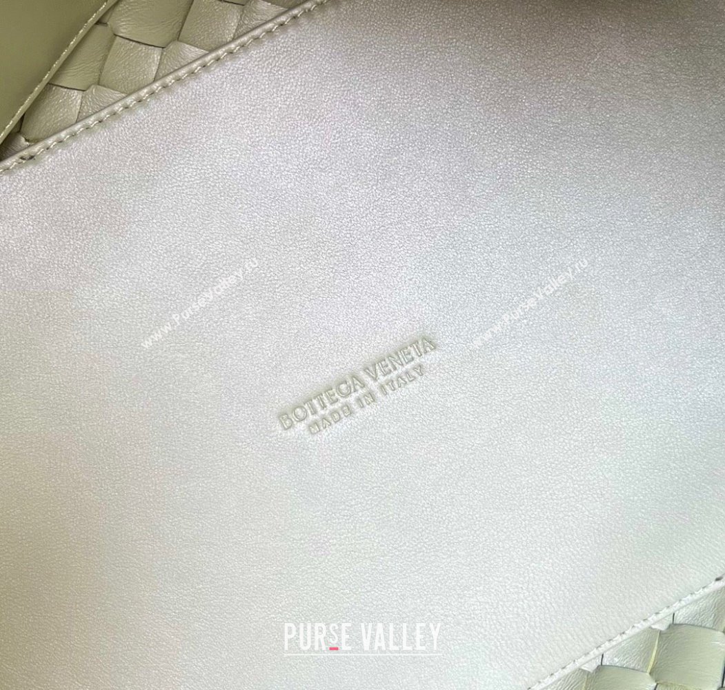 Bottega Veneta Large Andiamo Top Handle Bag in Intrecciato Leather 743575 Travertine Green 2025 (WT-250205022)