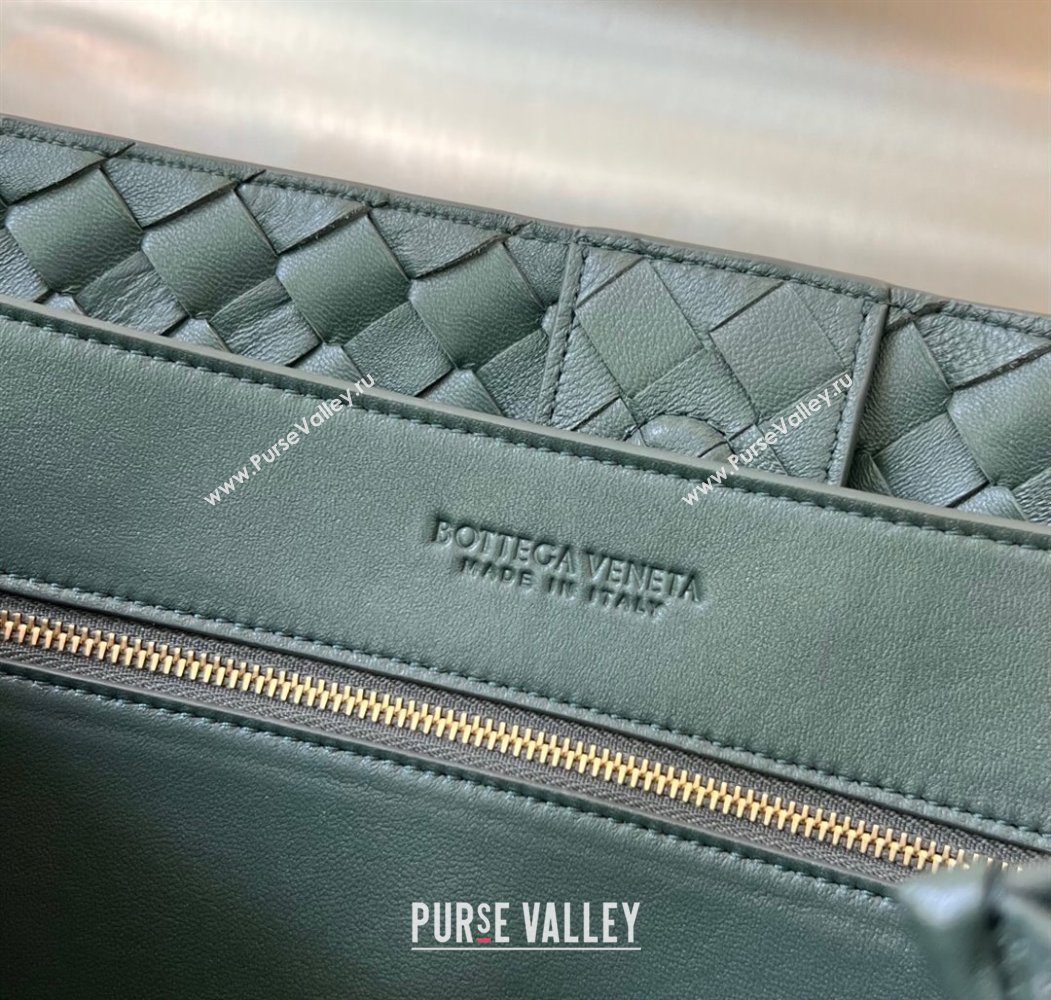 Bottega Veneta Large Andiamo Top Handle Bag in Intrecciato Leather 743575 Slate Grey 2025 (WT-250205024)