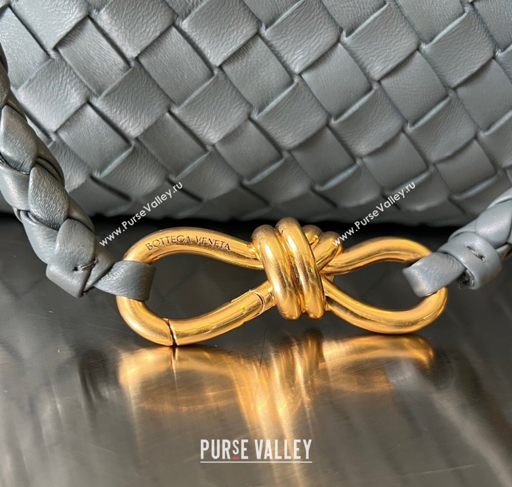 Bottega Veneta Large Andiamo Top Handle Bag in Intrecciato Leather 743575 Lightning Grey 2025 (WT-250205025)