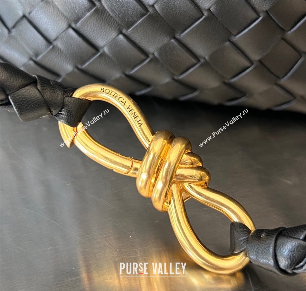 Bottega Veneta Large Andiamo Top Handle Bag in Intrecciato Leather 743575 Black/Gold 2025 (WT-250205028)