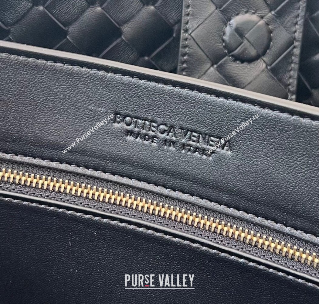 Bottega Veneta Large Andiamo Top Handle Bag in Intrecciato Leather 743575 Black/Gold 2025 (WT-250205028)