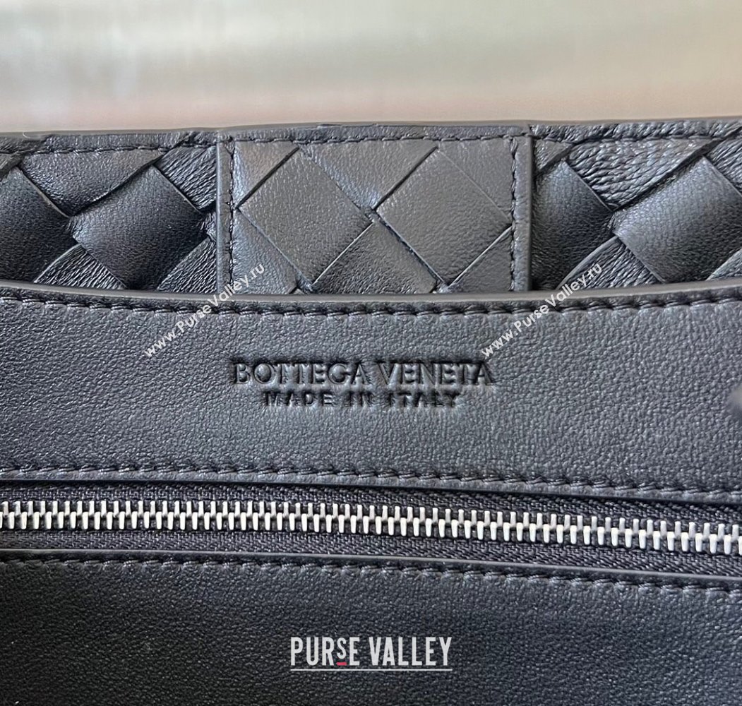 Bottega Veneta Medium Andiamo Top Handle Bag in Intrecciato Leather 743572 Black/Silver 2024 (WT-250205005)