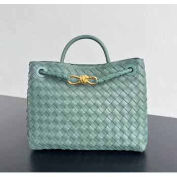 Bottega Veneta Medium Andiamo Top Handle Bag in Intrecciato Leather 743572 New sauge Green 2024 (WT-250205002)