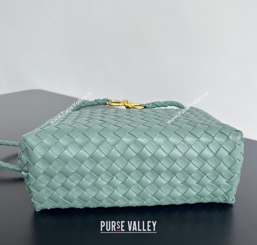 Bottega Veneta Medium Andiamo Top Handle Bag in Intrecciato Leather 743572 New sauge Green 2024 (WT-250205002)
