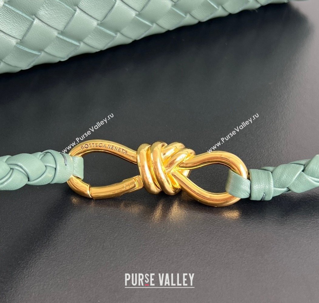 Bottega Veneta Medium Andiamo Top Handle Bag in Intrecciato Leather 743572 New sauge Green 2024 (WT-250205002)