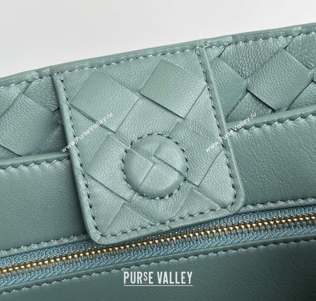 Bottega Veneta Medium Andiamo Top Handle Bag in Intrecciato Leather 743572 New sauge Green 2024 (WT-250205002)
