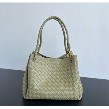 Bottega Veneta Large Parachute Shoulder Bag in Intrecciato Leather 796571 Travertine Green 2025 (WT-250205042)
