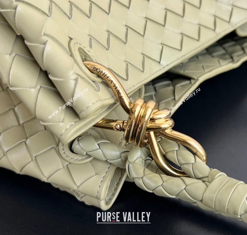 Bottega Veneta Large Parachute Shoulder Bag in Intrecciato Leather 796571 Travertine Green 2025 (WT-250205042)