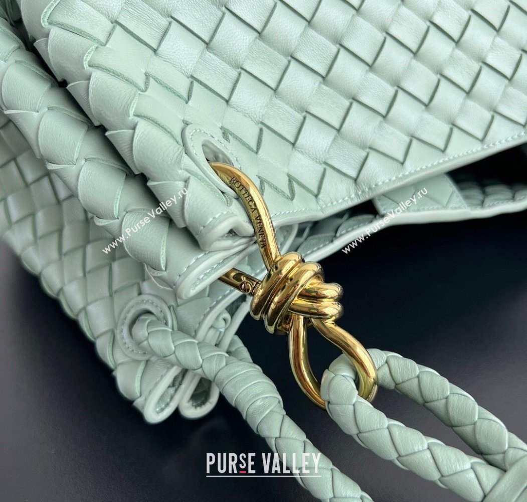 Bottega Veneta Large Parachute Shoulder Bag in Intrecciato Leather 796571 Aloe Green 2025 (WT-250205043)