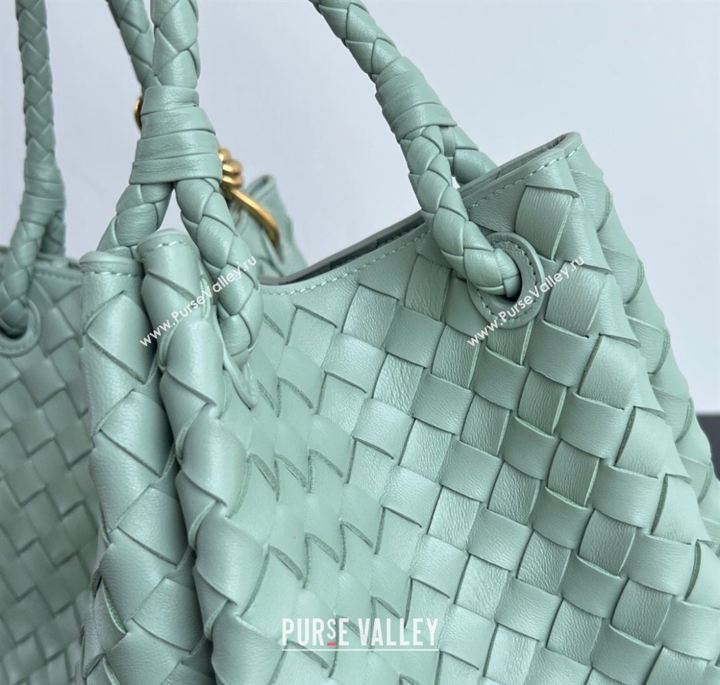 Bottega Veneta Large Parachute Shoulder Bag in Intrecciato Leather 796571 Aloe Green 2025 (WT-250205043)