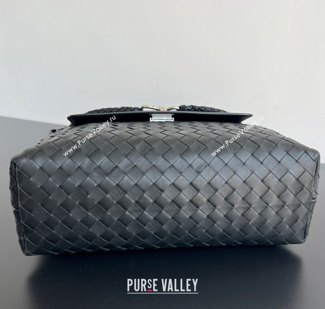 Bottega Veneta Mens Andiamo Messenger Bag in Intrecciato Leather 807715 Black 2025 (WT-250205045)