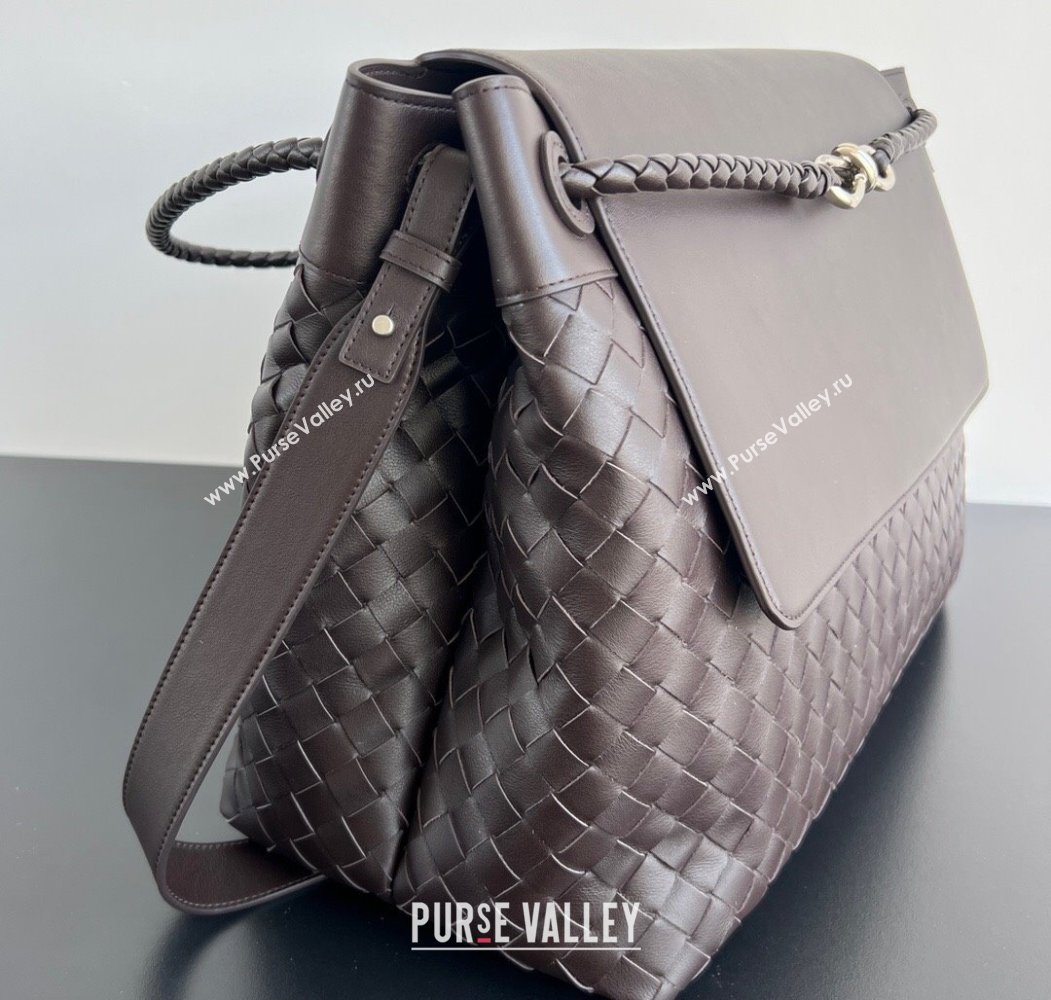 Bottega Veneta Mens Large Andiamo Messenger Bag in Intrecciato Leather 805969 Fondant Brown 2025 (WT-250205048)