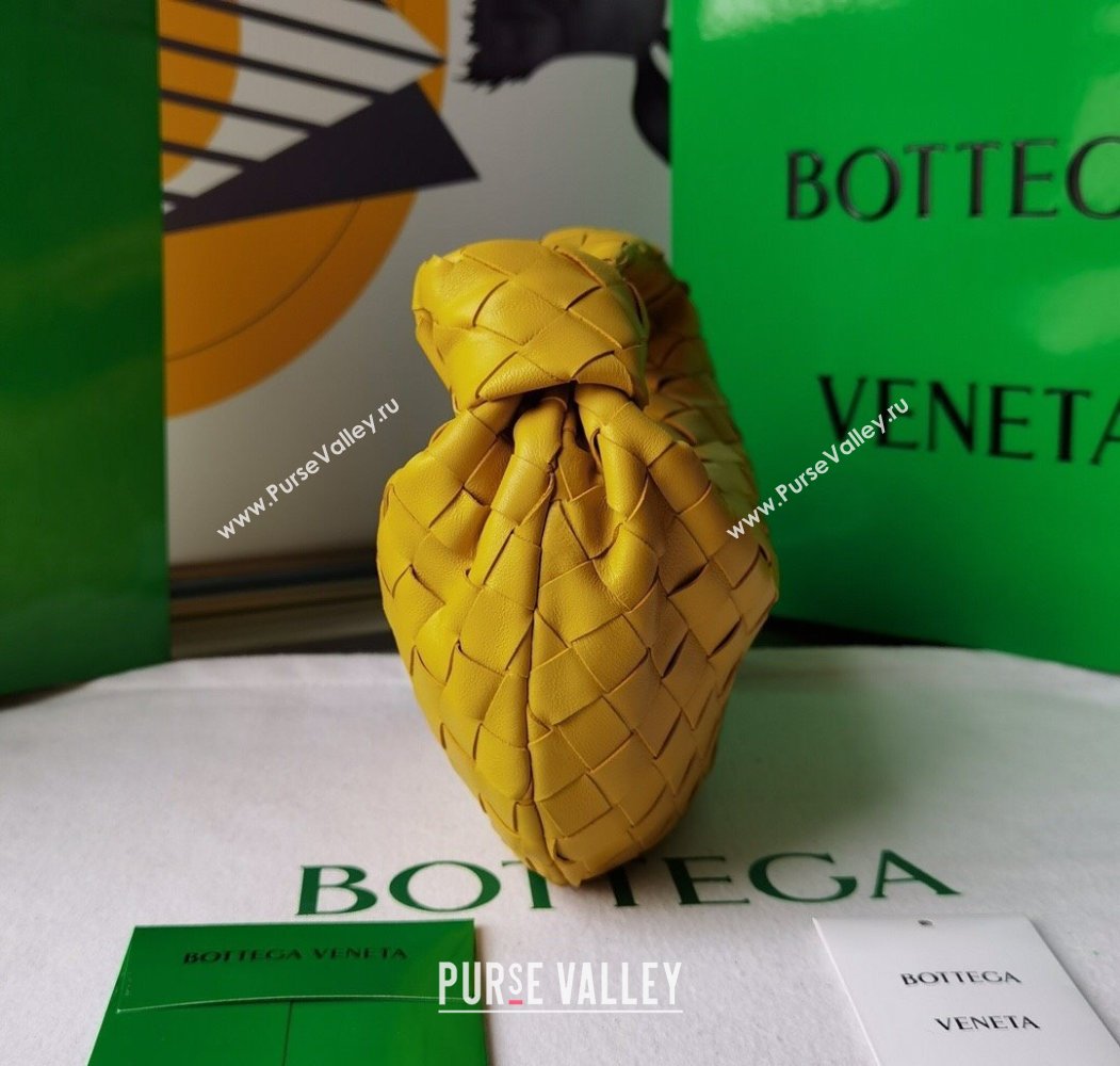 Bottega Veneta Mini Jodie Hobo Bag in Intrecciato Lambskin Yellow2 2025 651876 (WT-250205074)