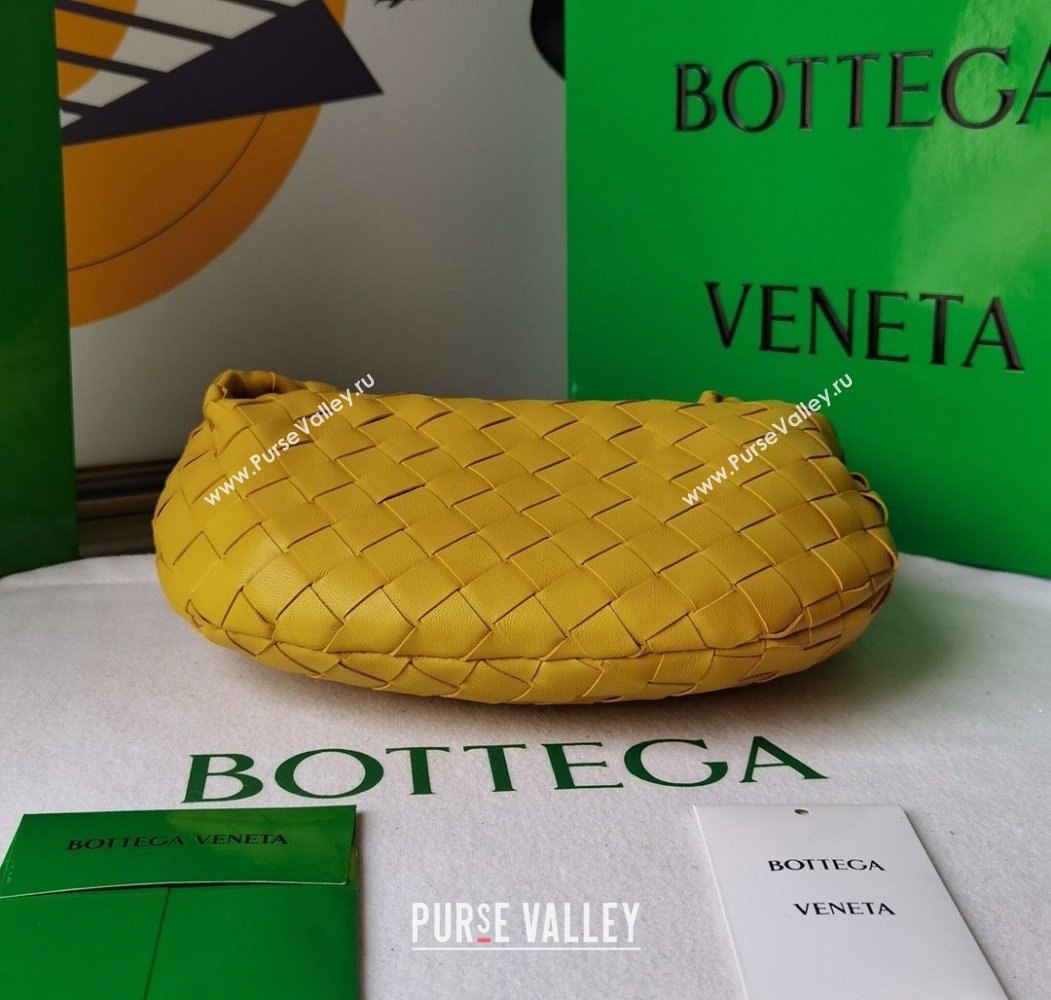 Bottega Veneta Mini Jodie Hobo Bag in Intrecciato Lambskin Yellow2 2025 651876 (WT-250205074)
