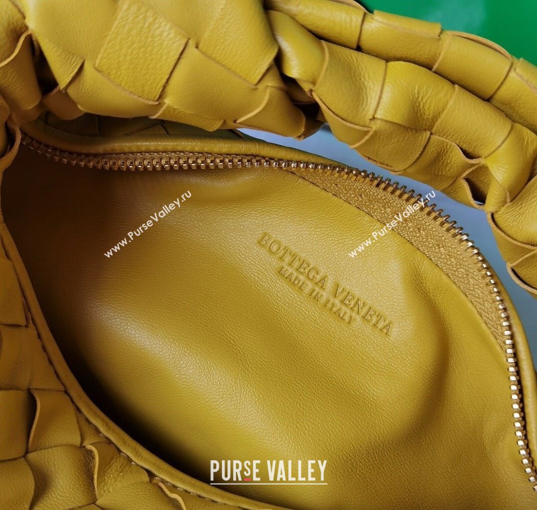 Bottega Veneta Mini Jodie Hobo Bag in Intrecciato Lambskin Yellow2 2025 651876 (WT-250205074)