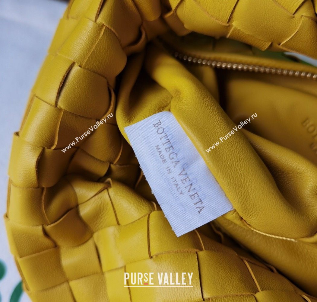 Bottega Veneta Mini Jodie Hobo Bag in Intrecciato Lambskin Yellow2 2025 651876 (WT-250205074)