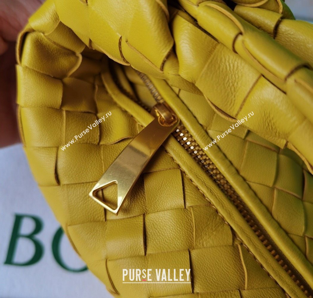 Bottega Veneta Mini Jodie Hobo Bag in Intrecciato Lambskin Yellow2 2025 651876 (WT-250205074)