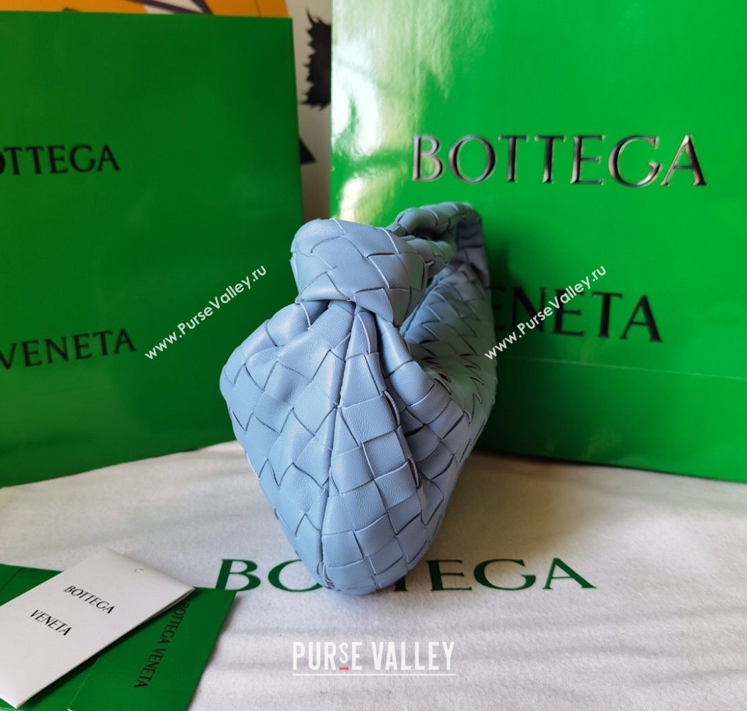 Bottega Veneta Mini Jodie Hobo Bag in Intrecciato Lambskin Lunar Blue 2025 651876 (WT-250205075)