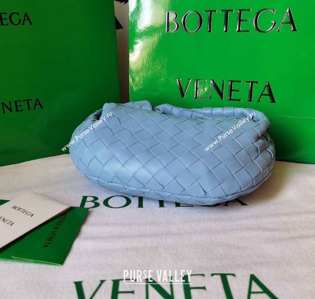 Bottega Veneta Mini Jodie Hobo Bag in Intrecciato Lambskin Lunar Blue 2025 651876 (WT-250205075)