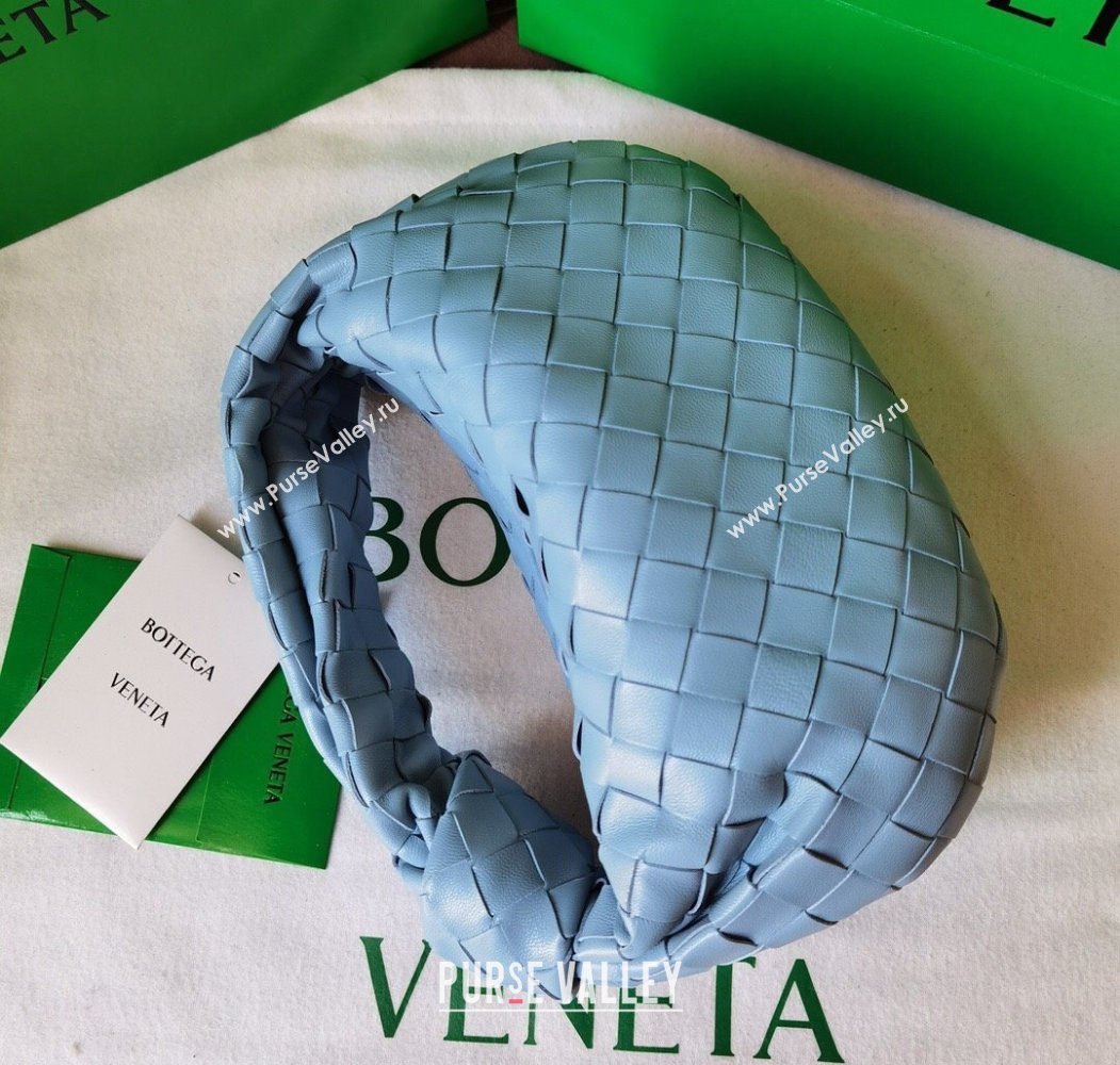 Bottega Veneta Mini Jodie Hobo Bag in Intrecciato Lambskin Lunar Blue 2025 651876 (WT-250205075)