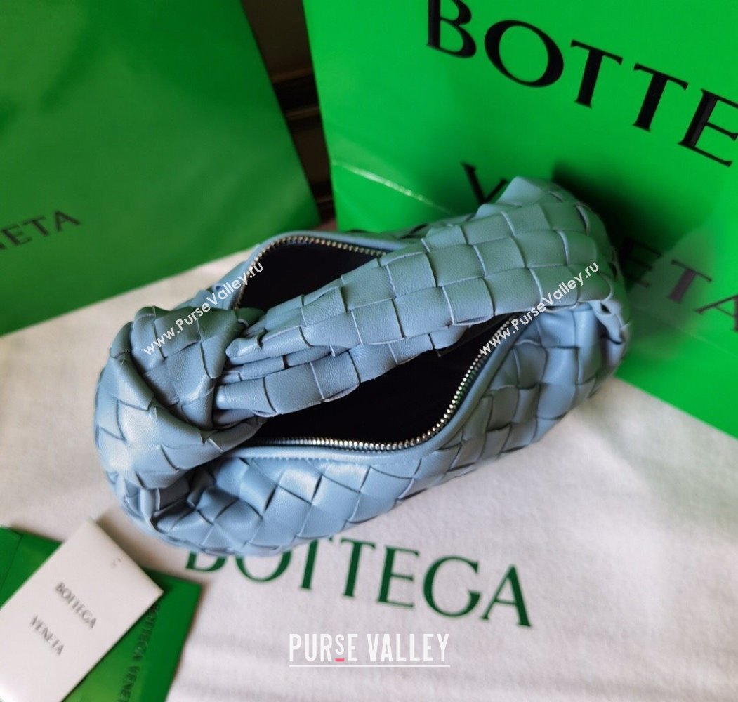 Bottega Veneta Mini Jodie Hobo Bag in Intrecciato Lambskin Lunar Blue 2025 651876 (WT-250205075)